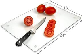 img 1 attached to 🔪 18x24 Tempered Glass Cutting Board - Clear, Scratch-Resistant, Heat-Resistant, Shatter-Resistant, Dishwasher-Safe - Long-Lasting Kitchen Essential