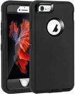 📱 maxcury heavy duty shockproof iphone 6 plus/6s plus case (5.5"), black - compatible with all us carriers, built-in screen protector logo
