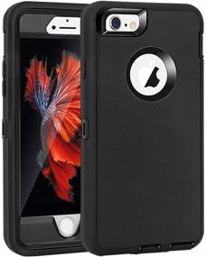 img 4 attached to 📱 Maxcury Heavy Duty Shockproof iPhone 6 Plus/6S Plus Case (5.5"), Black - Compatible with All US Carriers, Built-in Screen Protector