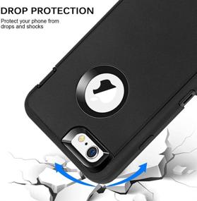 img 2 attached to 📱 Maxcury Heavy Duty Shockproof iPhone 6 Plus/6S Plus Case (5.5"), Black - Compatible with All US Carriers, Built-in Screen Protector