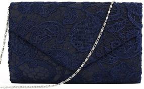 img 3 attached to UBORSE Ladies' Sophisticated Floral Lace Evening Clutch Envelope Prom Handbag Wedding Purse
