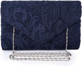 img 4 attached to UBORSE Ladies' Sophisticated Floral Lace Evening Clutch Envelope Prom Handbag Wedding Purse