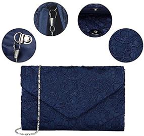 img 2 attached to UBORSE Ladies' Sophisticated Floral Lace Evening Clutch Envelope Prom Handbag Wedding Purse