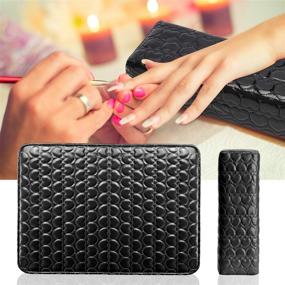 img 2 attached to 💅 Noverlife Soft PU Leather Nail Art Design Hand Rest Cushion Pillow Pad: The Perfect Manicure Arm Wrist Rest and Nail Salon Sponge Holder Mat in Faux Leather!