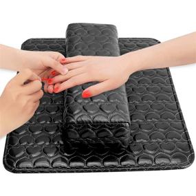 img 3 attached to 💅 Noverlife Soft PU Leather Nail Art Design Hand Rest Cushion Pillow Pad: The Perfect Manicure Arm Wrist Rest and Nail Salon Sponge Holder Mat in Faux Leather!