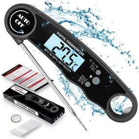 img 4 attached to 🌡️ Ewaves Digital Instant Read Meat Thermometer: Ultra Fast Waterproof Kitchen Cooking Food Thermometer with Backlight, Magnet, Calibration & Foldable Long Probe for Kitchen Grilling BBQ Outdoor (Black)