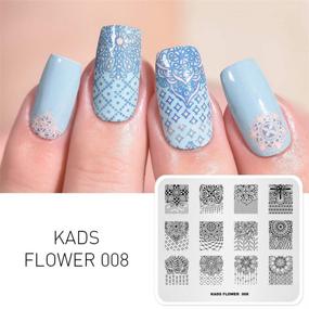 img 3 attached to 💅 Набор пластин для нейл-арта KADS: 7 штук для завораживающих маникюров - Цветок, Бабочка, Океан и Звездный узор