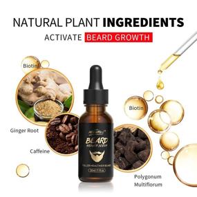 img 1 attached to 🧔 Men's Beard Growth Oil with Biotin & Caffeine - Serum to Stimulate Facial Hair Growth, Promote Hair Regrowth, Thicker Masculine Beard - Gift for Full, Longer, and Healthier Male Beard