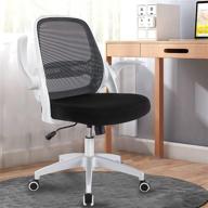 🪑 kerdom ergonomic office chair: breathable mesh, comfortable swivel task chair with flip-up armrests and adjustable height логотип