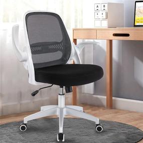 img 4 attached to 🪑 KERDOM Ergonomic Office Chair: Breathable Mesh, Comfortable Swivel Task Chair with Flip-up Armrests and Adjustable Height