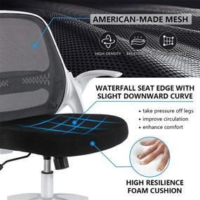 img 1 attached to 🪑 KERDOM Ergonomic Office Chair: Breathable Mesh, Comfortable Swivel Task Chair with Flip-up Armrests and Adjustable Height