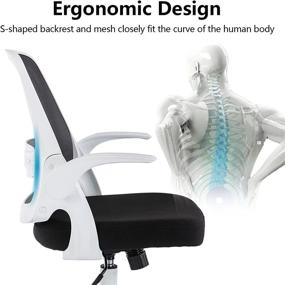 img 2 attached to 🪑 KERDOM Ergonomic Office Chair: Breathable Mesh, Comfortable Swivel Task Chair with Flip-up Armrests and Adjustable Height