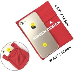 img 2 attached to 📱 Red Small/Cell Phone Armband Wristband - Sleeve Pouch for Running, Walking, Jogging, Yoga, Biking, Fishing, Skating, Gardening, Gym, and Dog Walking - Holds Cellphone and Keys