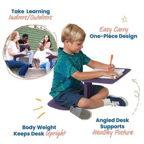 img 2 attached to ECR4Kids - ELR-15810-EP The Surf Portable Lap Desk: Flexible Seating 🍆 Solution for Homeschooling, Classrooms & Beyond - Eggplant Color, GREENGUARD [Gold] Certified