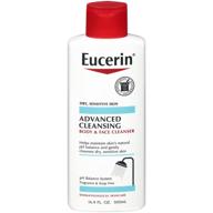 💧 eucerin advanced cleansing body and face cleanser - fragrance and soap free for dry, sensitive skin - 16.9 fl. oz bottle: the perfect solution for gentle skin care logo