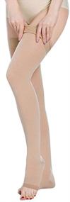 img 2 attached to 🧦 Maximize Comfort and Support with Thigh High Compression Socks: 20-30 mmHg Compression Stockings with Silicone Band