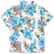 ochenta floral hawaiian sleeve button logo