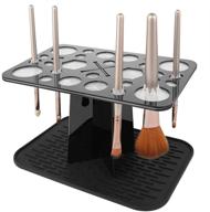 💄 chrunone 28 hole makeup brush drying rack with mat: countertop drying solution and organizer logo