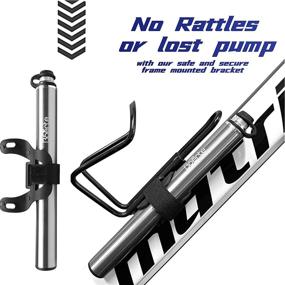 img 2 attached to 🚲 Boerte Portable Frame-Mounted Pump - High Pressure Mini Bike Pump for Road and MTB Bike Tires - Presta and Schrader Valve Compatible - Brilliant Black and Florett Metallic Silver (Up to 140 PSI)