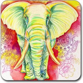 img 2 attached to 🐘 Square Coaster Set with Elephant Pattern