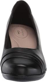 img 3 attached to Stylish and Comfortable Black Leather Women's Shoes by CLARKS Emslie Mae