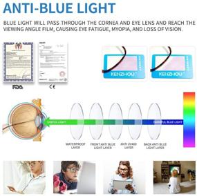 img 3 attached to 👓 Blue Light Blocking Glasses - 1 Pack, Computer Gaming Eyewear for Men/Women, UV Protection & Anti Glare