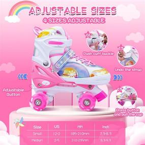 img 3 attached to 🛼 Light Up Roller Skates for Girls - Adjustable Sizes, Shining Design - Perfect Indoor/Outdoor Gifts for Kids