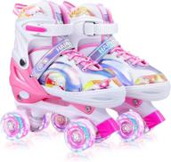 🛼 light up roller skates for girls - adjustable sizes, shining design - perfect indoor/outdoor gifts for kids логотип
