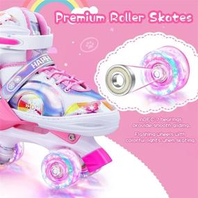 img 1 attached to 🛼 Light Up Roller Skates for Girls - Adjustable Sizes, Shining Design - Perfect Indoor/Outdoor Gifts for Kids