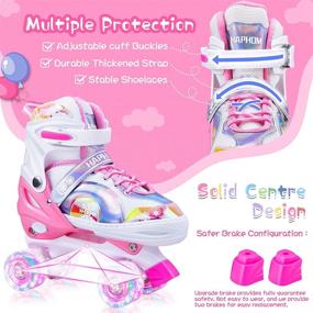 img 2 attached to 🛼 Light Up Roller Skates for Girls - Adjustable Sizes, Shining Design - Perfect Indoor/Outdoor Gifts for Kids