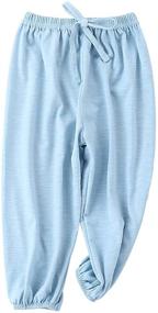 img 2 attached to 👖 Soft Slub Cotton Harem Pants 2 Pack for Bouclede Baby Boys (12M-7T) - Long Bloomers for Comfortable Style