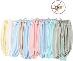 img 1 attached to 👖 Soft Slub Cotton Harem Pants 2 Pack for Bouclede Baby Boys (12M-7T) - Long Bloomers for Comfortable Style