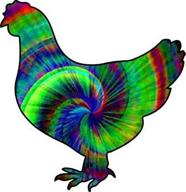 🐔 оптимизированный поиск: наклейка из винила с ярким попугаем funky chicken tie dye - яркая бамперная наклейка - наклейка с попугаем. логотип