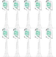 10-pack electric toothbrush heads compatible with philips 🦷 sonicare: c2 plaque control protectiveclean 4100 5100 6100 toothbrush hx9023 logo