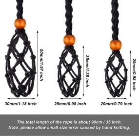 img 3 attached to 📿 Adjustable Necklace Cord Holder Pendant for Crystals - 3 Pieces Empty Stone Holder Pendant with Cord for DIY Jewelry Bracelet Necklace, 3 Sizes (Black)