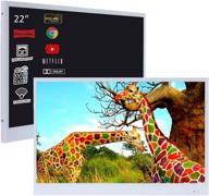 📺 soulaca 22" white led smart tv for bathroom: wifi, android, tub surround+ wall shower logo