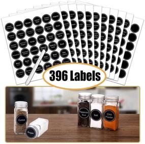 img 2 attached to 🌶️ SWOMMOLY Spice Rack Organizer - Complete Set with 36 Empty Square Spice Jars, 396 Spice Labels, Chalk Marker, Funnel - Ideal for Countertop, Cabinet, or Wall Mount