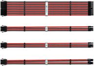hymavin набор кабелей удлинителей для блока питания с черными и красными оболочками, соединяющий кабель с 24pin, 6+2pin и 4+4pin из нейлона для atx-источника питания. логотип