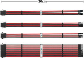 img 2 attached to HYMAVIN Набор кабелей удлинителей для блока питания с черными и красными оболочками, соединяющий кабель с 24PIN, 6+2PIN и 4+4PIN из нейлона для ATX-источника питания.