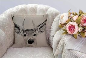 img 2 attached to 🦌 HGOD DESIGNS 18 X 18 Inch Cotton Linen Decorative Throw Pillow Cover Cushion Case, Grey Deer Elk