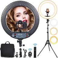 🌟 18 inch ring light kit with 73" tripod stand & phone holder: 55w, adjustable color temperature, perfect for live streaming, makeup tutorials, youtube, and tiktok videos logo