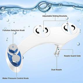 img 1 attached to 🚽 Gomyhom Non-Electric Bidet Attachment: Fresh Water, Dual Nozzles, Adjustable Pressure for Posterior & Female Wash