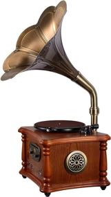 img 1 attached to Turntable Phonograph Gramophone Speakers Bluetooth