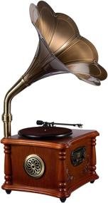 img 2 attached to Turntable Phonograph Gramophone Speakers Bluetooth