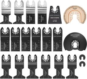 img 4 attached to LINCONSON 21 Oscillating Multi-Tool Quick Release Wood & Metal Saw Blades: Compatible with Dewalt, Milwaukee, Fein, Makita, Bosch, Rigid, Rayobi, Craftman - 21 Pcs Assorted