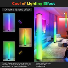 img 2 attached to 🌈 2Pack SURLED RGB Floor Lamp – Modern Music Sync Color Changing with Remote Control and App Control, 1600 Million Dimmable Options, 200+ Scene Modes for Bedroom and Living Room