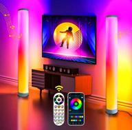 🌈 2pack surled rgb floor lamp – modern music sync color changing with remote control and app control, 1600 million dimmable options, 200+ scene modes for bedroom and living room логотип