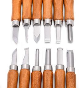 img 2 attached to 🔪 Complete Magicfly Wood Carving Kit: 12-Piece SK10 Carbon Steel Tools, 6 Pine Wood Blocks, Storage Bag, Linoleum Tools – Perfect for Pumpkin Carving, Basswood, Beginners, and Hobby Carvers