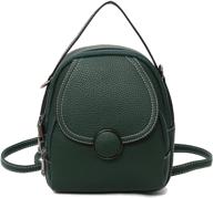 convertible mini size backpack purse for girls, sixvona fashionable dark green backpack for women and ladies logo