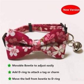 img 4 attached to 🌸 Stylish and Safe: PETFAVORITES Breakaway Bowtie Cat Collar with Bell - Flower Kitten Bow Tie Kitty Puppy Clothes Accessories, Adjustable and Handmade